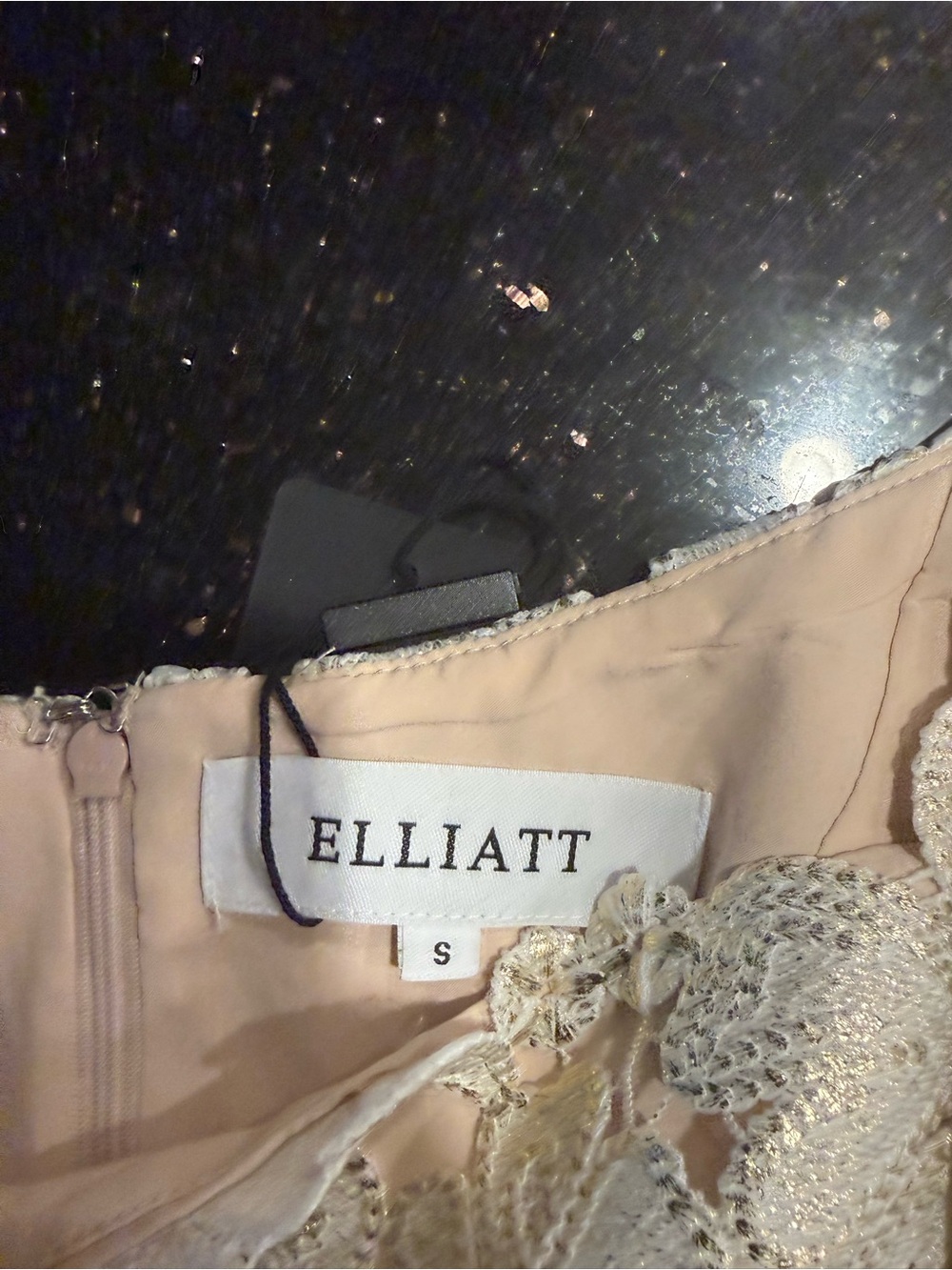 Elliatt Nicoletta Aline Mini Dress in White Gold Size S NWT - Picture 9 of 10